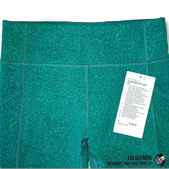 LULULEMON INVIGORATE HIGH-RISE LEGGINGS 25” IN TEAL LAGOON BLUE-GREEN PETITE NEW - Picture 6 of 15